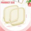 Weewooday 4 Pcs Mesh Makeup Bag Mesh Cosmetic Bag Travel Toiletry Pouch with Zipper Mini Makeup Cosmetic Purse for Daily Accessory(Small,Beige) view 2