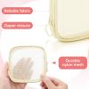 Weewooday 4 Pcs Mesh Makeup Bag Mesh Cosmetic Bag Travel Toiletry Pouch with Zipper Mini Makeup Cosmetic Purse for Daily Accessory(Small,Beige) view 3