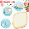 Weewooday 4 Pcs Mesh Makeup Bag Mesh Cosmetic Bag Travel Toiletry Pouch with Zipper Mini Makeup Cosmetic Purse for Daily Accessory(Small,Beige) view 4