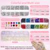 Hair Face Gems Rhinestone with Makeup Glue, Flat Back Colorful Jewels Crystal Rhinestone Half Round AB Pearl Kit, Wax Pencil Tweezer and Brush for Face Eyes Hair Body Makeup view 3