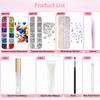 Hair Face Gems Rhinestone with Makeup Glue, Flat Back Colorful Jewels Crystal Rhinestone Half Round AB Pearl Kit, Wax Pencil Tweezer and Brush for Face Eyes Hair Body Makeup view 4