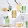 DASITON Makeup Brush holder Organizer,Crystal Cosmetic Makeup Brush Glass Brushes Storage Holder, Vintage Make Up Brush Cup striped vase(Amber) view 3