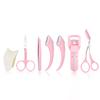 ONEUPIN 7-Piece Professional Eyebrow Grooming Kit with Razor, Tweezer, Eyelash Curler, False Eyelash Tool, Scissors, Comb - Women's Kit (Pink) view 1