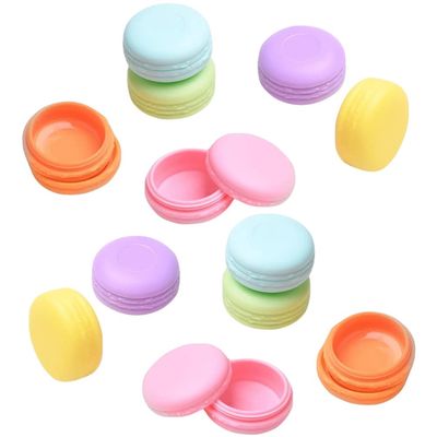 Beaupretty 12pcs Mini Macaron Shaped Containers for Creams and Jewelry Travel Pill Case Storage for Eye Cream and Accessories