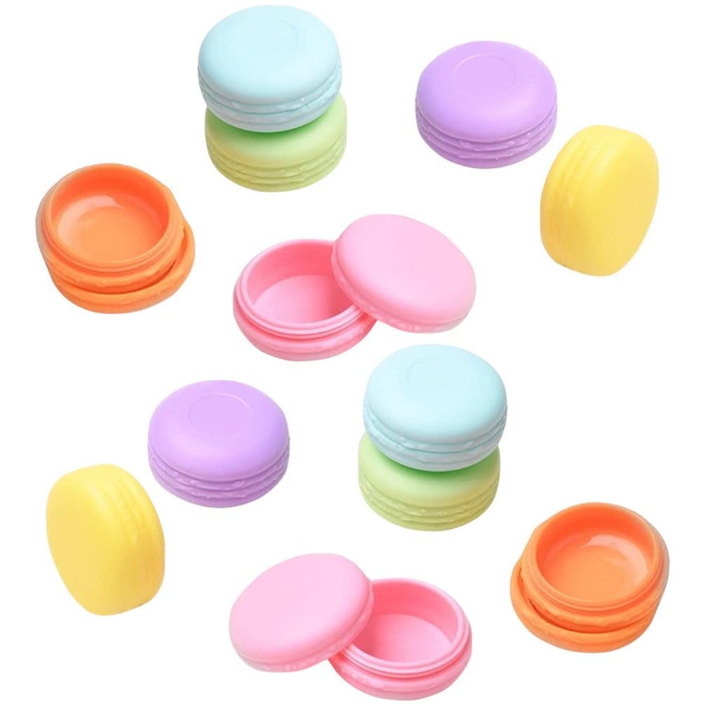 Beaupretty 12pcs Mini Macaron Shaped Containers for Creams and Jewelry Travel Pill Case Storage for Eye Cream and Accessories
