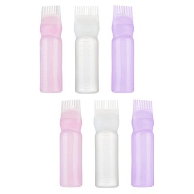 KALLORY 2sets Plastic Comb Bottle Hair Bottle Applicator Hair Dye Hairdressing Supplies for Salon 3pcs*2