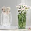 DASITON Makeup Brush holder Organizer,Crystal Cosmetic Makeup Brush Glass Brushes Storage Holder, Vintage Make Up Brush Cup striped vase(Green) view 2