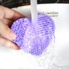 KALLORY Sponge Makeup Brush Cleaning Box Heart Shaped Dual Use Quick for Eyeshadow Reusable Sponge Lightweight and Portable Design for Travel for Color Removal view 2