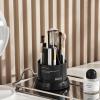 DASITON 360 Rotating Makeup Brush Holder,Covered Dustproof Makeup Brushes Organizer,7 Slot Makeup Brushes Cup,for Vanity Decor,Bathroom Countertops,Cosmetic Display casesBlack view 2