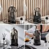 DASITON 360 Rotating Makeup Brush Holder,Covered Dustproof Makeup Brushes Organizer,7 Slot Makeup Brushes Cup,for Vanity Decor,Bathroom Countertops,Cosmetic Display casesBlack view 3