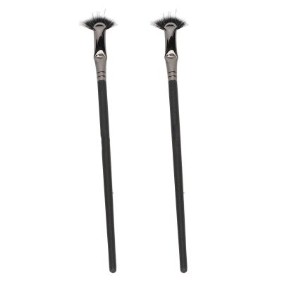 2pcs Fan Eyelash Brush,Fan Mascara Application Brushes,Mascara Fan Bent Brush Double Layer Prevent Clumping Enhance Lower Lashes Fan Mascara Application Brushes
