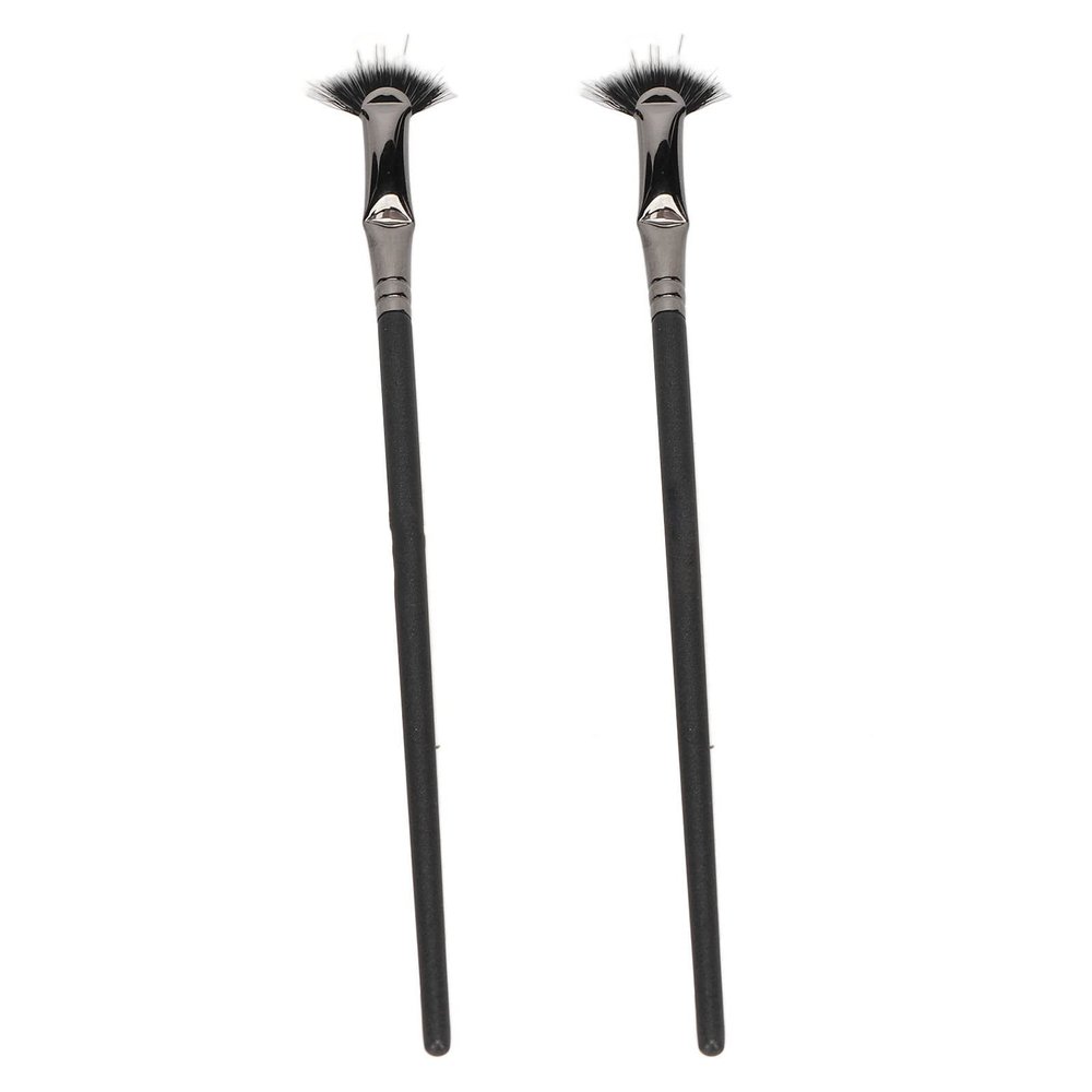 2pcs Fan Eyelash Brush,Fan Mascara Application Brushes,Mascara Fan Bent Brush Double Layer Prevent Clumping Enhance Lower Lashes Fan Mascara Application Brushes