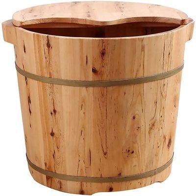 Katzowen Foot Basin for Foot Bath,Soak,or DetoxFoot Spa for Adults,Large Foot Soak Tub,Foot Soak Bucket Made of Solid Wood Foot Spa Household Wash Ba