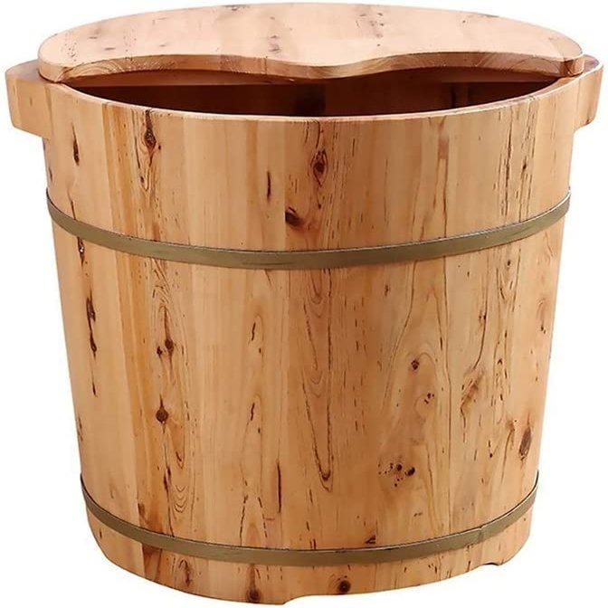 Katzowen Foot Basin for Foot Bath,Soak,or DetoxFoot Spa for Adults,Large Foot Soak Tub,Foot Soak Bucket Made of Solid Wood Foot Spa Household Wash Ba