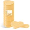 100-Count Compressed Facial Sponges for Estheticians Heart Shape Natural Cellulose Sponge Cosmetic Spa Sponges for Face Cleansing, Massage, Pore Exfoliating, Mask, Makeup Removal, Deep Yellow view 1