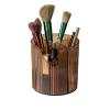 Gidary Makeup Brush Holder,Transparent Makeup Organizer,4 Slot Makeup Brushes Cup,for Vanity Decor,Bathroom Countertops,Desk Storage Container,Cosmetic Display casesClear Coffee view 1