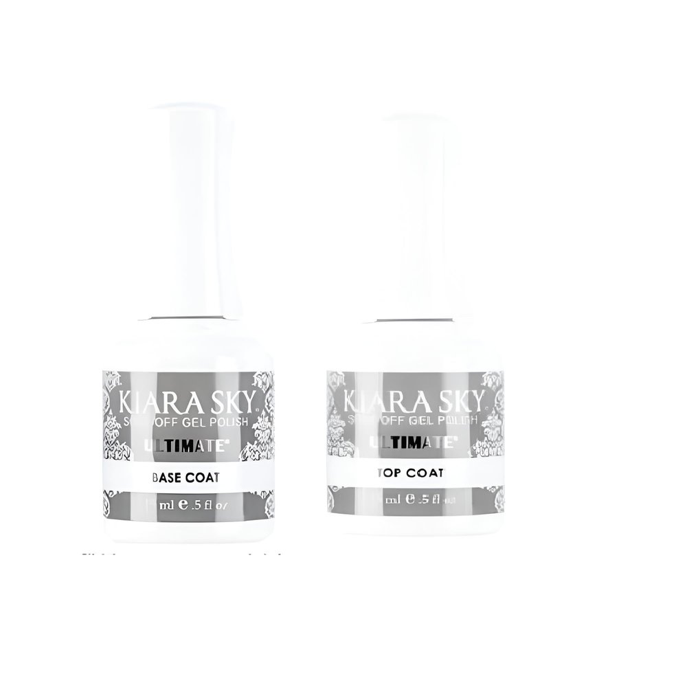 KIARA SKY Ultimate Gel Top Coat & Base Coat Duo 15ml | Soak Off Gel Polish Formula
