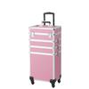 4-in-1 Draw-bar Style Interchangeable Aluminum Rolling Makeup Case Pink (13.78 x 9.84 x 29.53) view 1