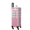 4-in-1 Draw-bar Style Interchangeable Aluminum Rolling Makeup Case Pink (13.78 x 9.84 x 29.53) view 2
