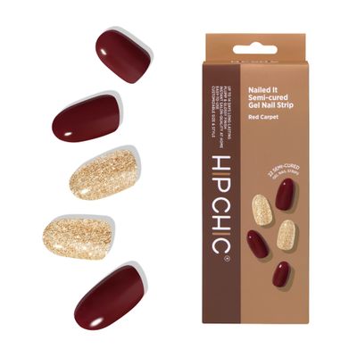 HIP CHIC Nailed It SEMI CURED GEL NAIL STRIP Red Carpet