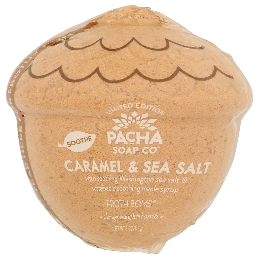 PACHA SOAP Caramel & Sea Salt Froth Bomb, 4.5 OZ