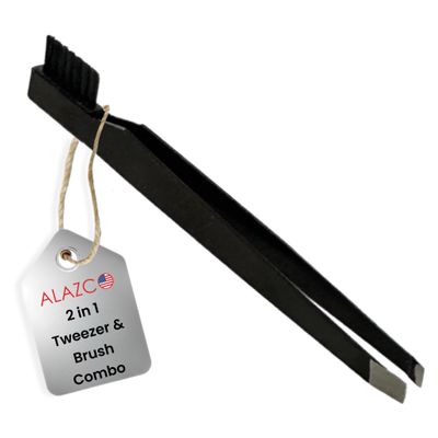 1pc Tweezer & Brush Combo Grooming Tool for Men & Women - Tweezing Eyebrows DIY Professional Makeup Artists Travel Purse Makeup Bag Essential 2 in 1 tweezers  Tweezer on One End, Brush on Other End