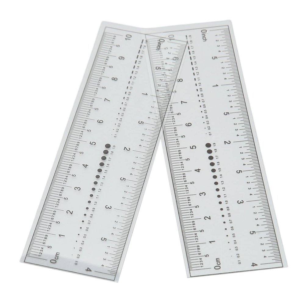 Rhinestone Tool, Pocket Ruler, 10Pcs Professional Portable Transparent Nail Shaper Nail Measurement for Nail Tips for Nail Measuring Tool