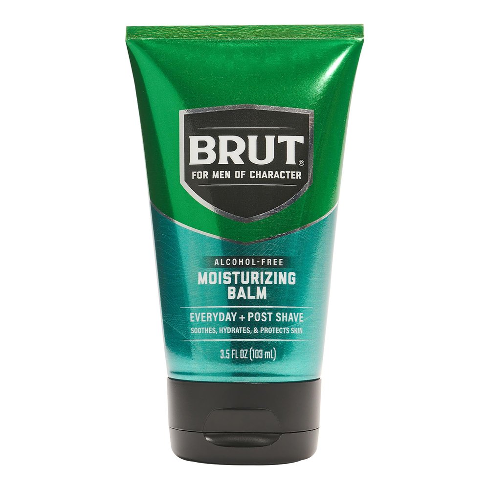 Brut Moisturizing Balm - Soothing Mens Face Moisturizer with Signature Scent - Lightweight and Grease-Free Aftershave Lotion - 3.5 oz