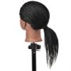 FUTAI African American Mannequin Head 100% Real Human Hair Manikin Doll Style Head for Practice Braiding Styling Cosmetology Training with Stand view 2