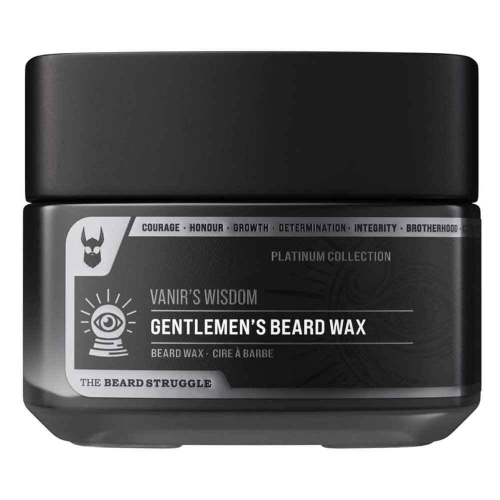 Gentlemen's Beard & Mustache Wax for Men by Beard Struggle - Viking Beard Wax Helps to Tame Style & Groom - Platinum Collection - Vanir's Wisdom - Moustache Wax, 50g / 1.76 US. oz.