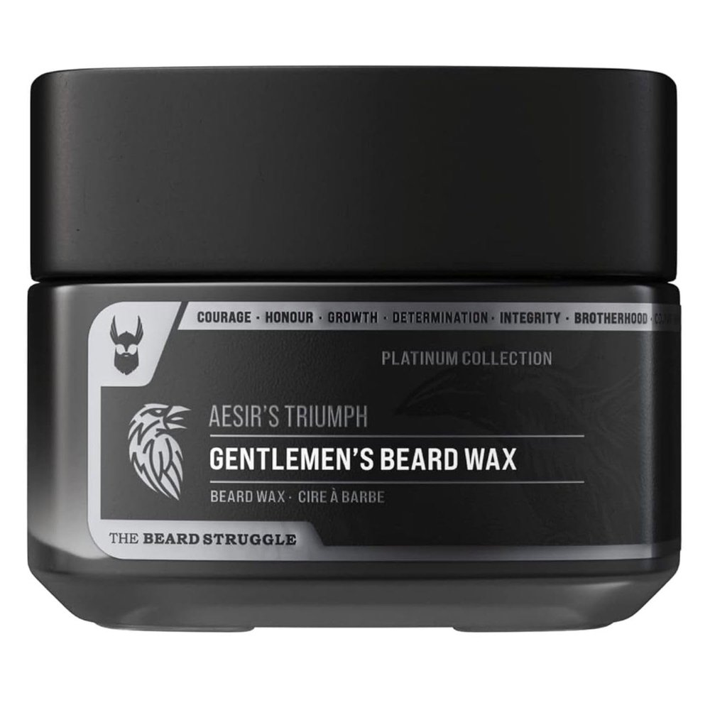 Gentlemen's Beard & Mustache Wax for Men by Beard Struggle - Viking Beard Wax Helps to Tame Style & Groom - Platinum Collection - Aesir's Triumph - Moustache Wax, 50g / 1.76 US. oz.