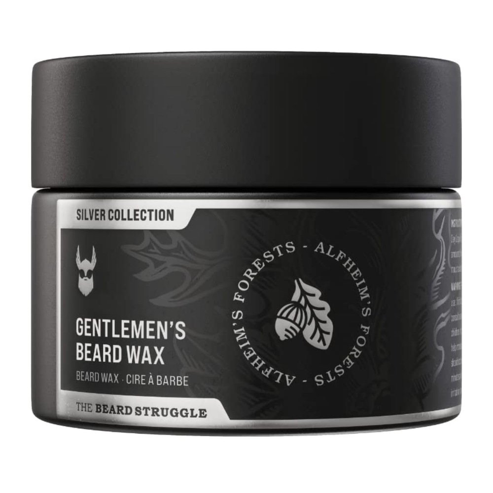 Gentlemen's Beard & Mustache Wax for Men by Beard Struggle - Viking Beard Wax Helps to Tame Style & Groom - Silver Collection - Alfheim's Forests - Moustache Wax, 50g / 1.76 US. oz.