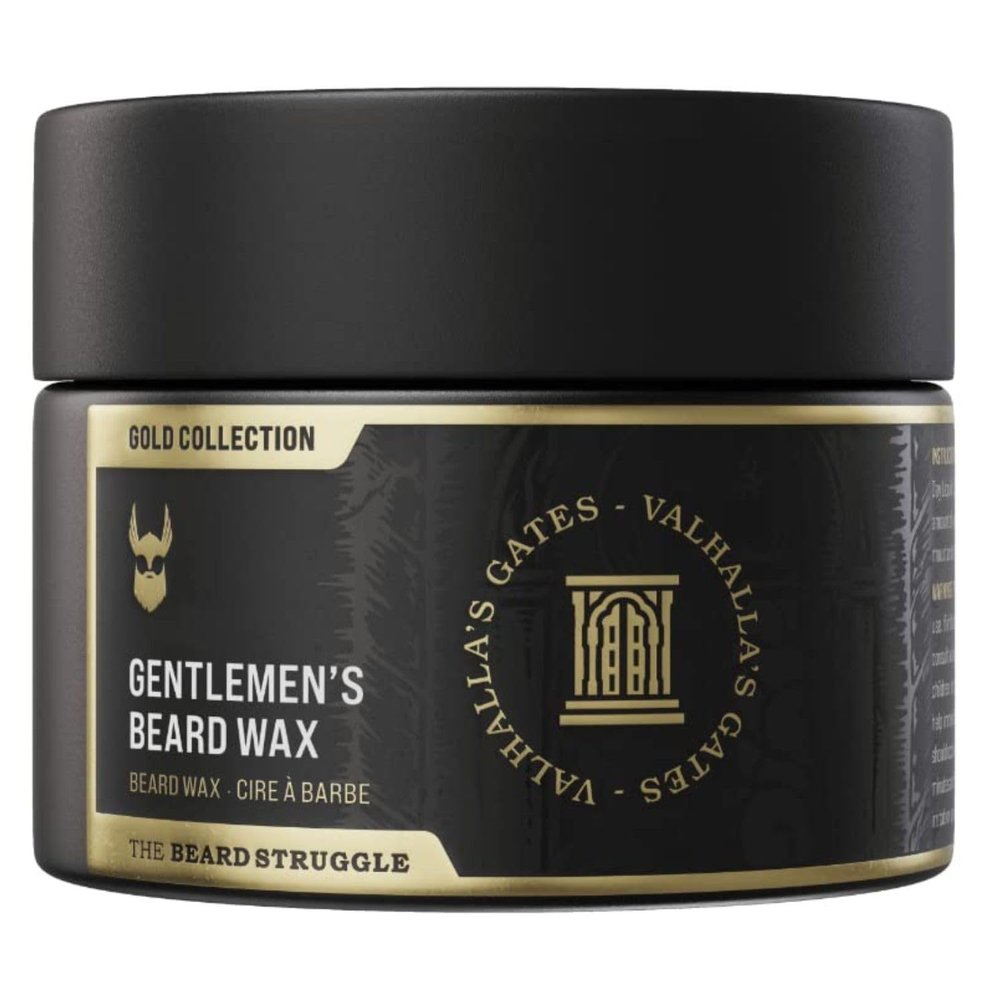 Gentlemen's Beard & Mustache Wax for Men by Beard Struggle - Viking Beard Wax Helps to Tame Style & Groom - Gold Collection - Valhalla's Gates - Moustache Wax, 50g / 1.76 US. oz.