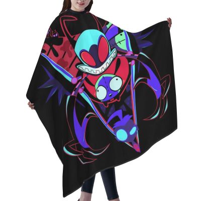 CONPELSON Adults Hair Cut Cape Invader Anime Zim Hair Cutting Cape Waterproof Haircut Apron Cover for Barber & Home Use 55"X66" White