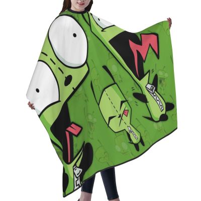 CONPELSON Adults Hair Cut Cape Invader Anime Zim Hair Cutting Cape Waterproof Haircut Apron Cover for Barber & Home Use 55"X66"