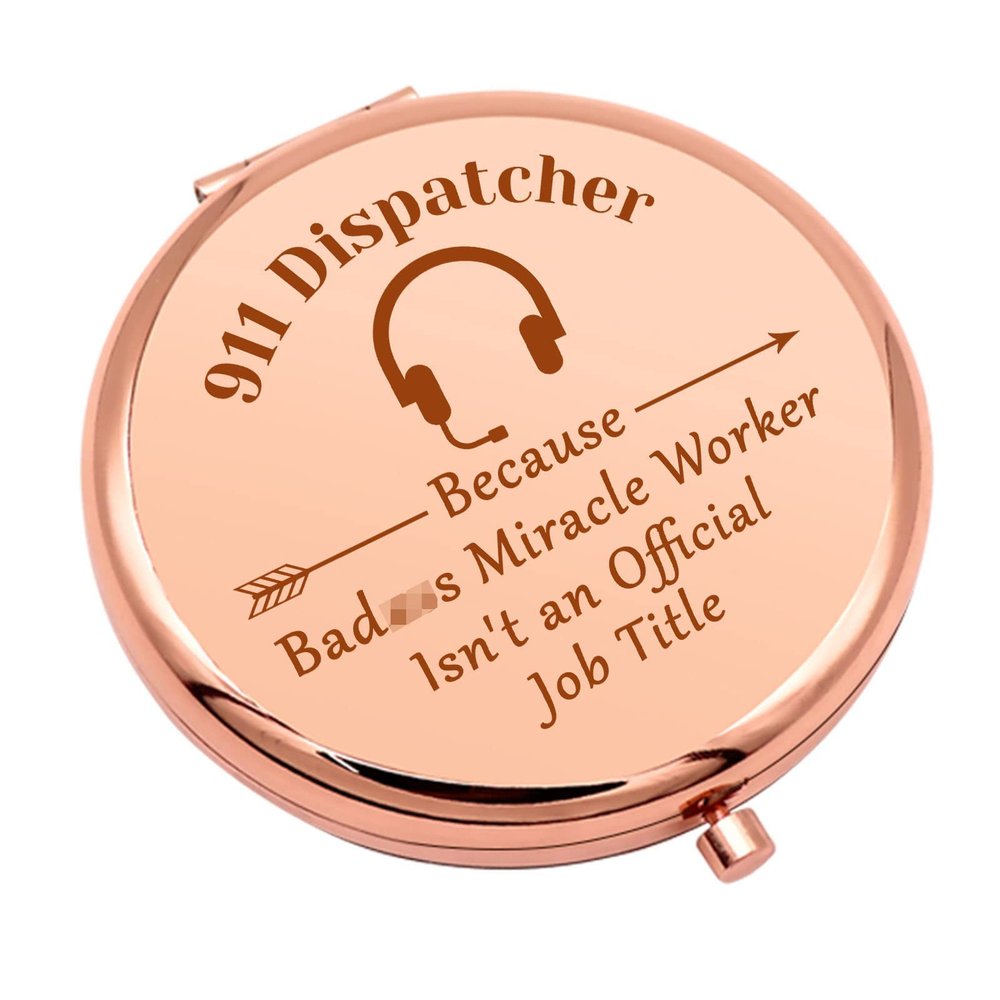 911 Operator Gifts for Women Thank You Presents Compact Makeup Mirror 911 Dispatcher Gifts Emergency Dispatcher Presents Operator Appreciation Folding Makeup Mirror Birthday Retirement