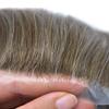 Men Toupee Hairpiece Thin Skin Hair Replacement System V-Loop Invisible Hairline Thin Skin Full Poly Male Wigs Hairpiece For Men Hair Units8X10"-100% density#530 Medium Light Brown with 30% Gray view 3