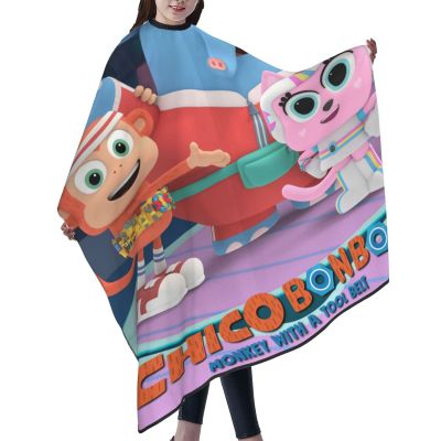 CONPELSON Adults Hair Cut Cape Chico Anime Bon Bon Hair Cutting Cape Waterproof Haircut Apron Cover for Barber & Home Use 55"X66"