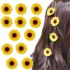 [12 Packed] Women Sweet Mini Sunflower Side Hair Clip Beach Wedding Flower Bridesmaid Hair Accessory view 1