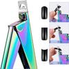 Nail Clippers for Acrylic Nails, Professional U-Shaped Nail Clippers Straight Cutter Guillotine Cut False Nails Tools Stainless Steel Rainbow Color Nail Manicure Set for Salon Home Nail Art (4pcs) view 2