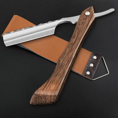 Straight Razor With Strope - Professional Straight Edge Barber Premium Stainless Steel Shaver With Shaving Strop for Men Home & Salon Grooming Using (NO.159)