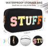 4PCS Nylon Zipper Waterproof Preppy Makeup Organizer Bag Set - Cosmetic Stuff Pouch for Women Travel Toiletry Organization Outdoor with Chenille Letter Patches view 2