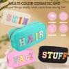 4PCS Nylon Zipper Waterproof Preppy Makeup Organizer Bag Set - Cosmetic Stuff Pouch for Women Travel Toiletry Organization Outdoor with Chenille Letter Patches view 3