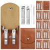 Geosar 12 Sets Manicure Set Nail Clippers Pedicure Kit Stainless Steel Professional Pedicure Christmas Grooming Kits Nail Care Tools with Luxurious for Xmas Gifts Travel Case(Brown) view 1