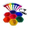 Professional Salon Hair Dye & Coloring Brush and Tint Bowl Set, 7 Rainbow Application Brushes and Mixing Bowls view 1
