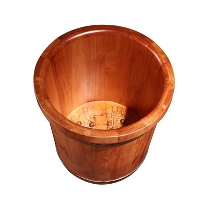 ONCLI Wood Foot Bath Bucket Solid Wood Foot Tub, Pedicure Spa Oak Casks, Pedicure Bowl Spa Massage Oak Foot Tub, Smooth and Delicate Pedicure Barrels, No Cover Super Easy to use