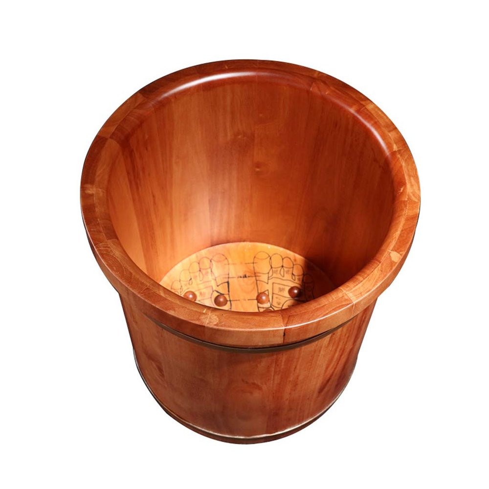 ONCLI Wood Foot Bath Bucket Solid Wood Foot Tub, Pedicure Spa Oak Casks, Pedicure Bowl Spa Massage Oak Foot Tub, Smooth and Delicate Pedicure Barrels, No Cover Super Easy to use