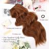 MORICA Halo Hair Extensions 20 Inch Auburn Invisible Wire Hair Extensions, Long Wavy Synthetic Hairpiece with Transparent Wire Adjustable Size, 4 Secure Clips for Women view 2