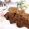 MORICA Halo Hair Extensions 20 Inch Auburn Invisible Wire Hair Extensions, Long Wavy Synthetic Hairpiece with Transparent Wire Adjustable Size, 4 Secure Clips for Women view 4