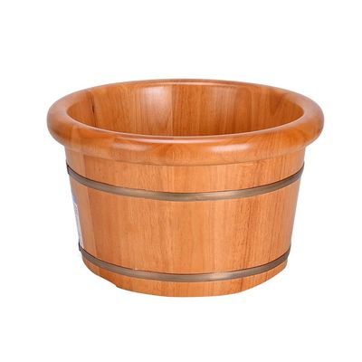 ONCLI Wood Foot Bath Bucket Footbath,Wooden Foot Bath Barrel,Smooth and Delicate Pedicure Barrels,Thicken Water Saving Insulation Oak Foot Tub Basin (Color : with Cover) (Without Cover) Super Easy